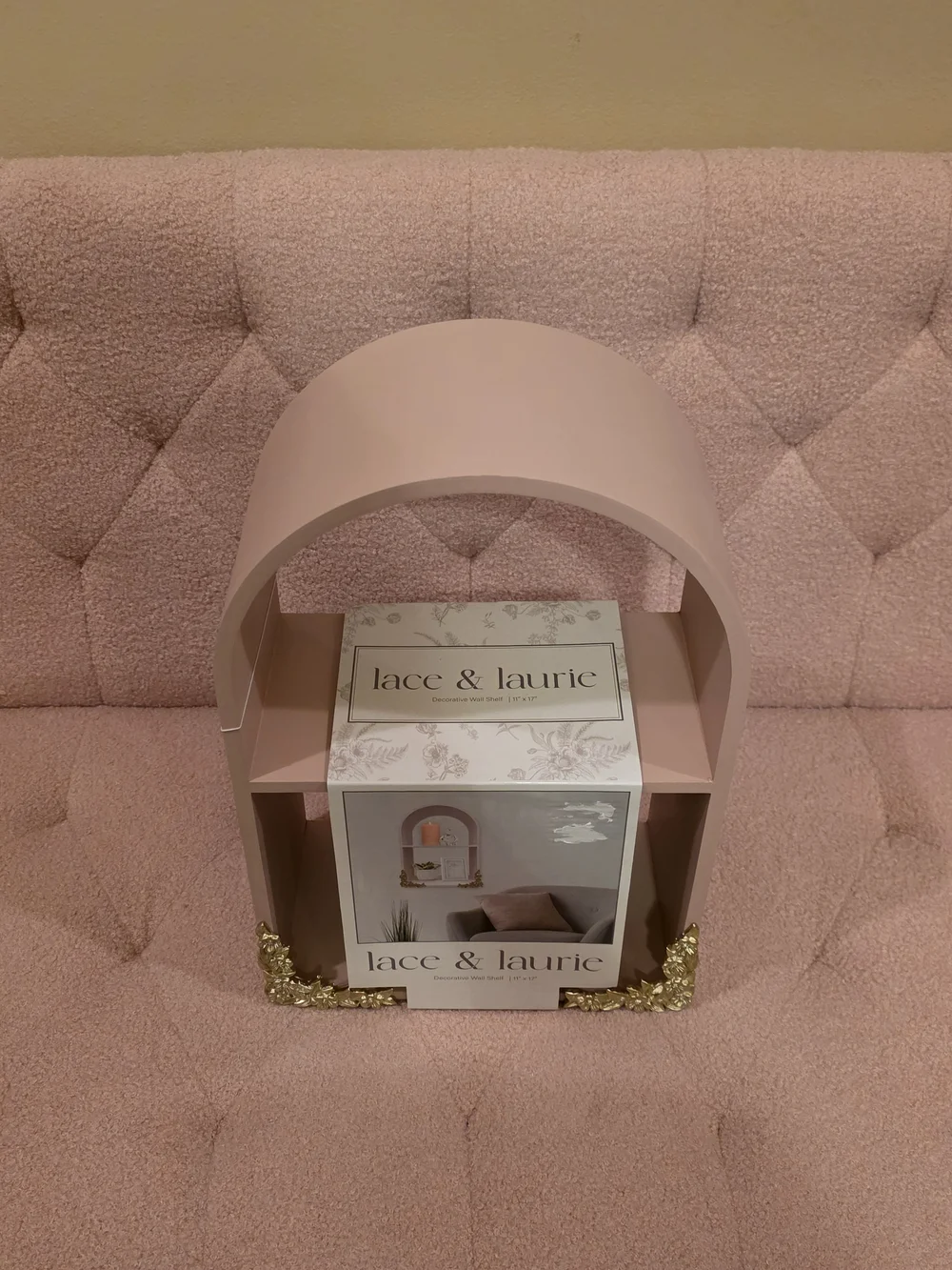 lace & laurie Pink Decorative Wall Shelf by
